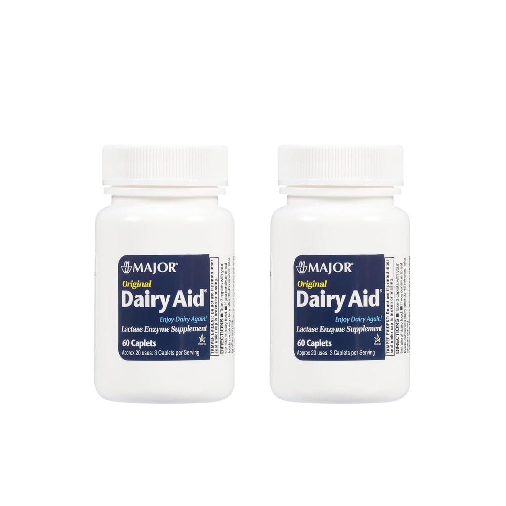 Dairy Aid Lactase Enzyme Caplets Generik for Lactaid Original 120 Ea.