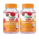 Lifeable Calcium Magnesium & Zinc Kids + Multivitamin Kids, Gummies Bundle - Great Tasting, Vitamin Suplemen, Gluten Free, GMO Bebas, Gummy Chewable