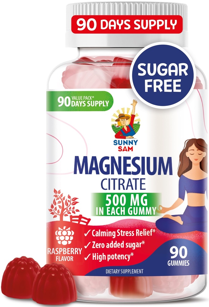 Gummies Magnesium untuk Anak & Dewasa - 500mg - Cuc Magnesium Chewate - Magnesium Tambahan Kota Magnesium untuk Mood & Muscle