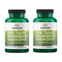 Swanson Milk Thistle, Dandelion & Yellow Dock - Herbal Liver Suplement - Suplemen Alam Membantu Mempertahankan Kesehatan & Wellsing - (120 Capsules) (2 Pack)
