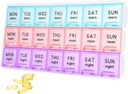 Large Weekly Pill Organizer 3 Times A Day, Travel Pill Cases: Moisture- Provice7 Day Pill Contaner, Medicine Pill Organizer, Portable for Pil Vitamin Fish Oil Suplemen