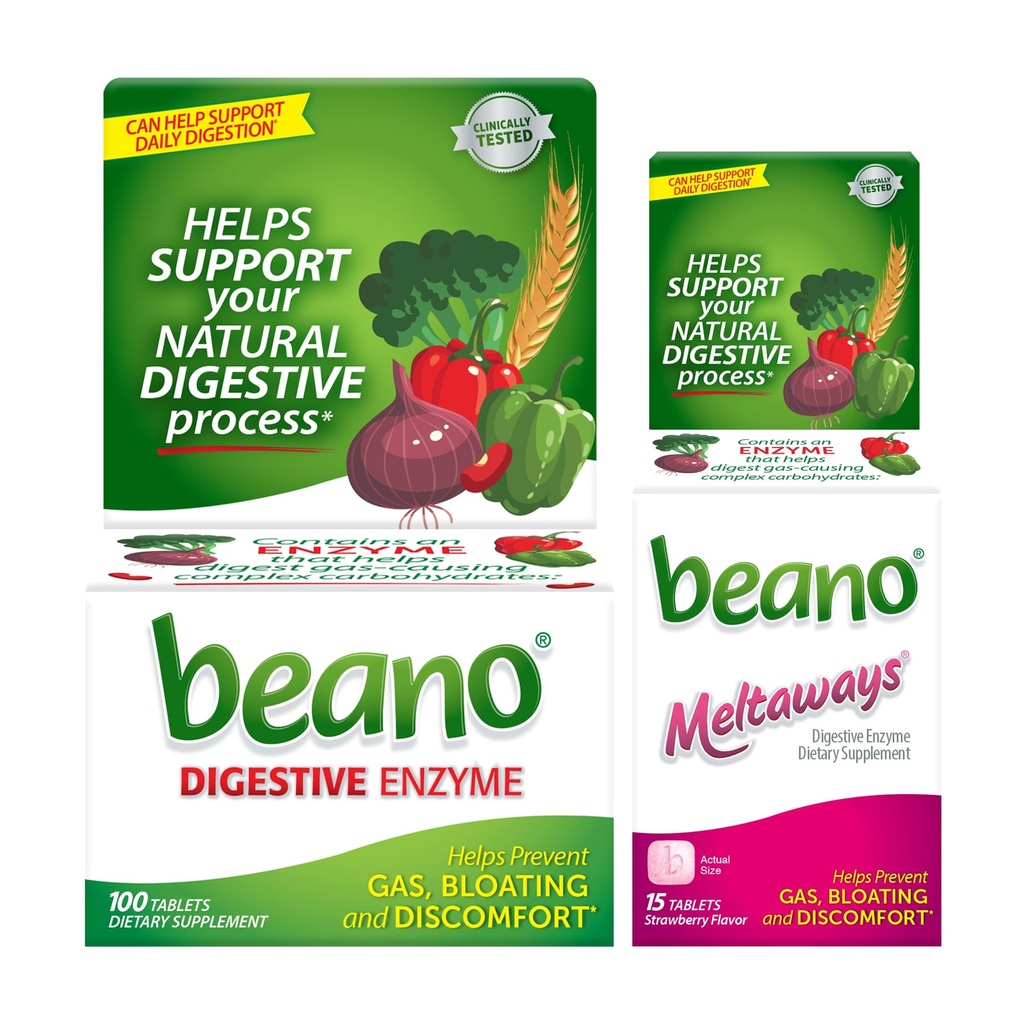 Beano Ekstra Kekuatan 100ct & beano Strawberry Meltaways 15ct