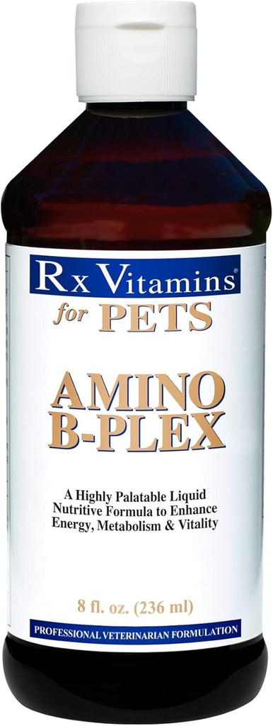 Rx Vitamin for Pets Amino B-Plex for Dogs & Cats - Healthy Nutrients Enhance Energy Metabolisme & Vitalitas - Bacon Flavor 8 fs. oz.