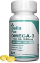 Omega 3 Fishoil Suplemen - 100mg Fish Oil 788 mg Omega- 3 Fatty Acid Burpless, 488 DHA & 180 EPA untuk Muscle Bone Heart Support and Health, Supplemen untuk Men and Women, 120 Softgels