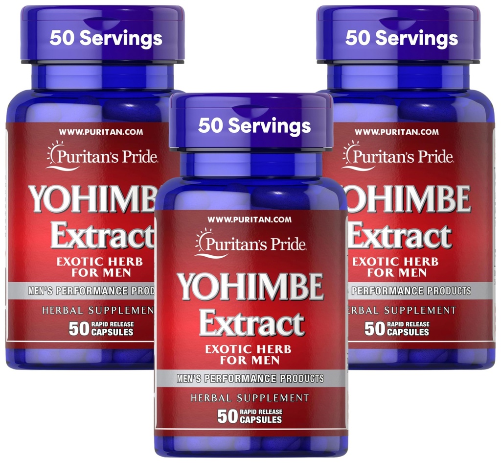 Puritan 's Pride Yohimbe 1000 Mg, 50 Count, Vegetable Cellulosa, Gelatin (Paket 3)