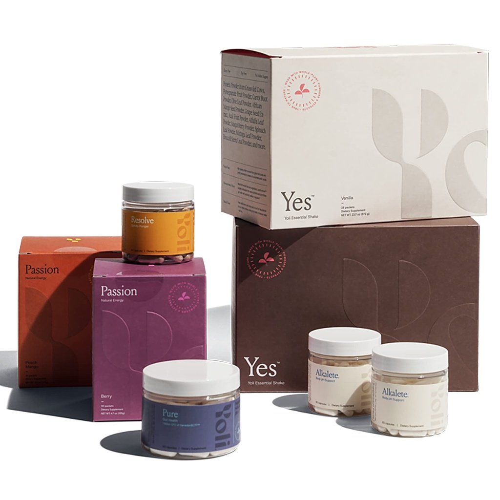 Yoli ® Transformasi Kit Sertakan YES, Passion, Alkalete, Pure, Resolve dan The Better Body System 28-Day Program T-Kit (Flavors Vary)