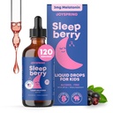 JoySpring SleepBerry - Anak-anak Melonain Cair - 3MG Melonatin dengan D3 dan Elderberry - Sugar- Free Liquid untuk Anak-anak & Teens - Lembut Tidur Alam Dukungan Formula (4 fl oz)