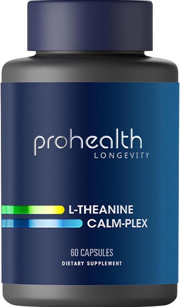 ProHealth L- Theanine Calm-Plex with GABA and 5-HTP (Suntheanine) (100 mg, 60 Medium Capsules)