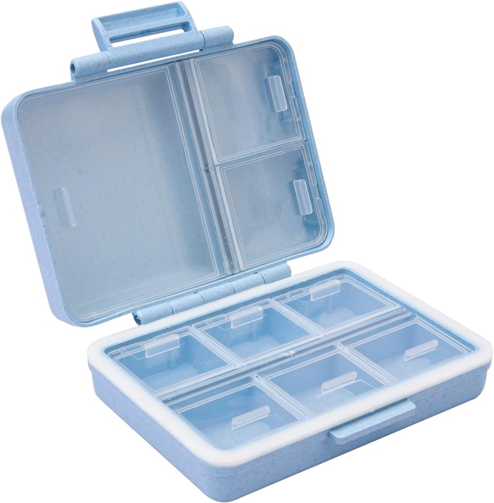 Travel Pill Organizer Case Pocket Container, 9 Comments Daily Pill Case for Vitamin / Fish Oil / Supports Hoder Container Blue