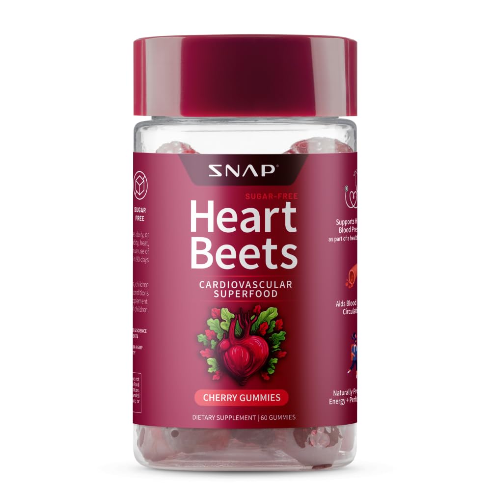 Suplemen Custom Heart Beats Root Gummies, Tambahan Dukungan Kardiovaskular untuk Pria & Perempuan, Peconuate, Bayam Merah, Kesehatan Jantung & Sirkulasi Dukungan, Gula Bebas, Cherry, 60 Gummies