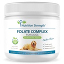 Mengalir bagi Dogs untuk Kesehatan Kardiovaskular & Prenatal, Dukungan Sintesis DNA & Sel, Asam Folic untuk Anjing dengan Zinc, Biotin, Besi & Vitamin B12, 120 Chews Lembut