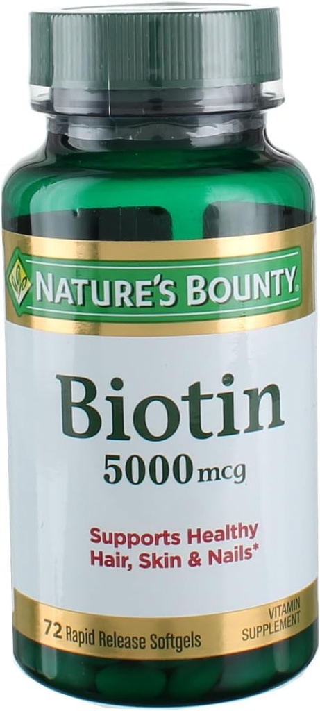 Nature 's Bounty Super Potency Biotin 5000mcg - 72 softgels (Paket 2)