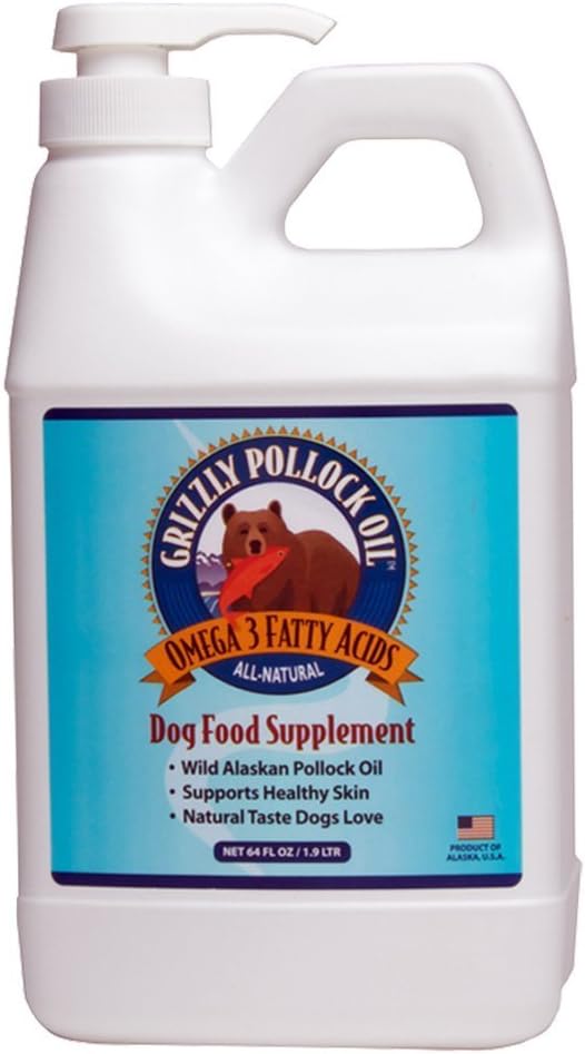 Grizzly Pollock Oil Dog Food Suplemen, 64 Ounce