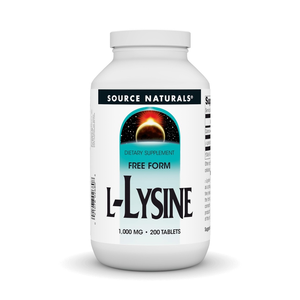 Formulir Bebas Sumber L- Lysine, 1000 mg - Amino Acid Tambahan Formasi Energi & Collagen - 200 Tablet