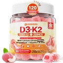 Vitamin D3 K2 Filled Gummies 5000IU / 10.000 IU dengan 500mg Kalsium + K2 (MK-7) 200mcg, Magnesium, Vitamin C & Zinc, Kekuatan Ekstra - Absorbency Ultimate untuk Gigi Otot Tulang, Vegan -- Paket 2