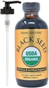 PRIME Natural Organic Black Seed Oil 16oz - Cold Press Unsour High Thymoquinone 1.7% USDA Sertifikasi - Turki Origin Venigella Sativa Liquid - Vegan Omega 3 6 9, Antioksidant