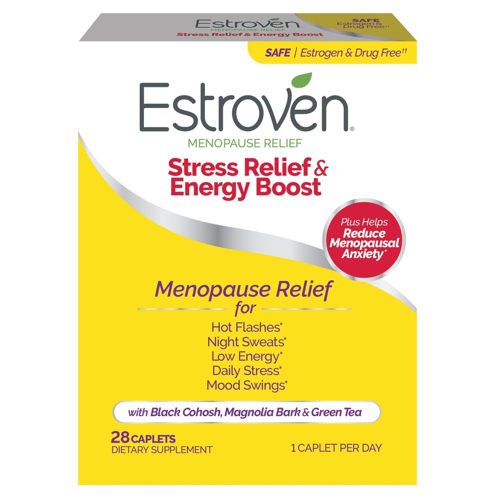Estroven Stress Relief & Energy Boost for Menopause Relief - 28 Ct.