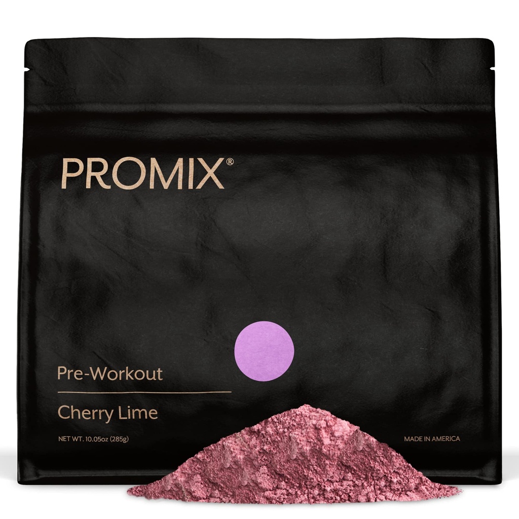Promix Nutrition Pre- Workout Powder, Cherry Lime - Maksimalkan Fokus & Performance - Membantu Muscle Gain, Endurance - Vitamin B12, Caffeine, Beta- Alanine & L- Tyrsosine - 30 Hamba (Paket 1)