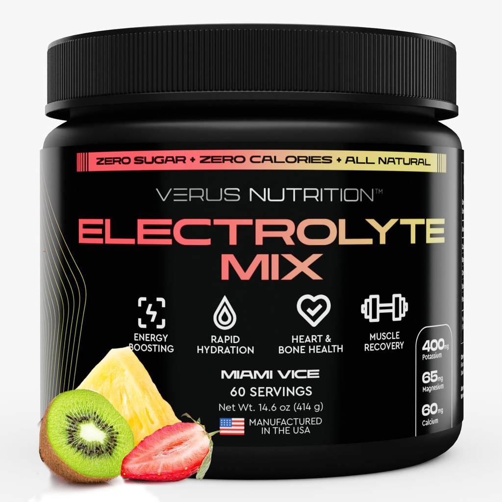 Electrolytes Powder No Sugar- Zero Calorie Hydration Powder 12.4; Sugar Free Electrolites for Fasting, Keto & Vegan 124; Natural Ingreations Electrolite Mix, 60 Servings