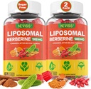Lipomal Berberine Gummies Organic + Berberine HCL + Turmeric, Berberine Suplemen dengan Cinnamon Ceylon, Bitter Melon, Fiber for Divalry, Artichoke for Liver, Overall Health, Sugar Free