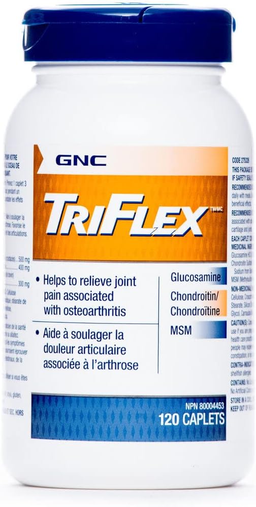 Triflex Bersama Caplets, Kekuatan Clinical, Glucosamin, Chondroitin, MSM, Mobility, Comfort, Fleksibility, Cartilage Health, untuk Pria & Women, HSA Eligly, 120 Count, 40 Hari Suppply