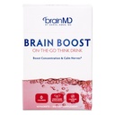 BRAINMD Dr Amen Brain Boost On The Go - 10 Paket, Berry Flavor - Nootropic Minum Powder, Promotes Fokus, Clarity & Mental Energy - Caffeine Bebas, Gluten Free - 10 Servings