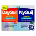 VICKS DayQuil & NyQuil Sevency Co-Pack, Cold & Flu Medicine, Powerful Relief for Headache, Fever, Sore Throat, Minor Ains & Pains, Kendales, Sinus Pressure, Stuffy Nose, dan Batuk, 48 LiquiCaps