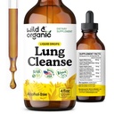 Wild & Organic Lung Cleanse Detox Tincture - Mullein Drops for Lungs - Herbal Mullein Extract Suplemen - Vegan, Alcohol- Free Drops - 4 flf oz