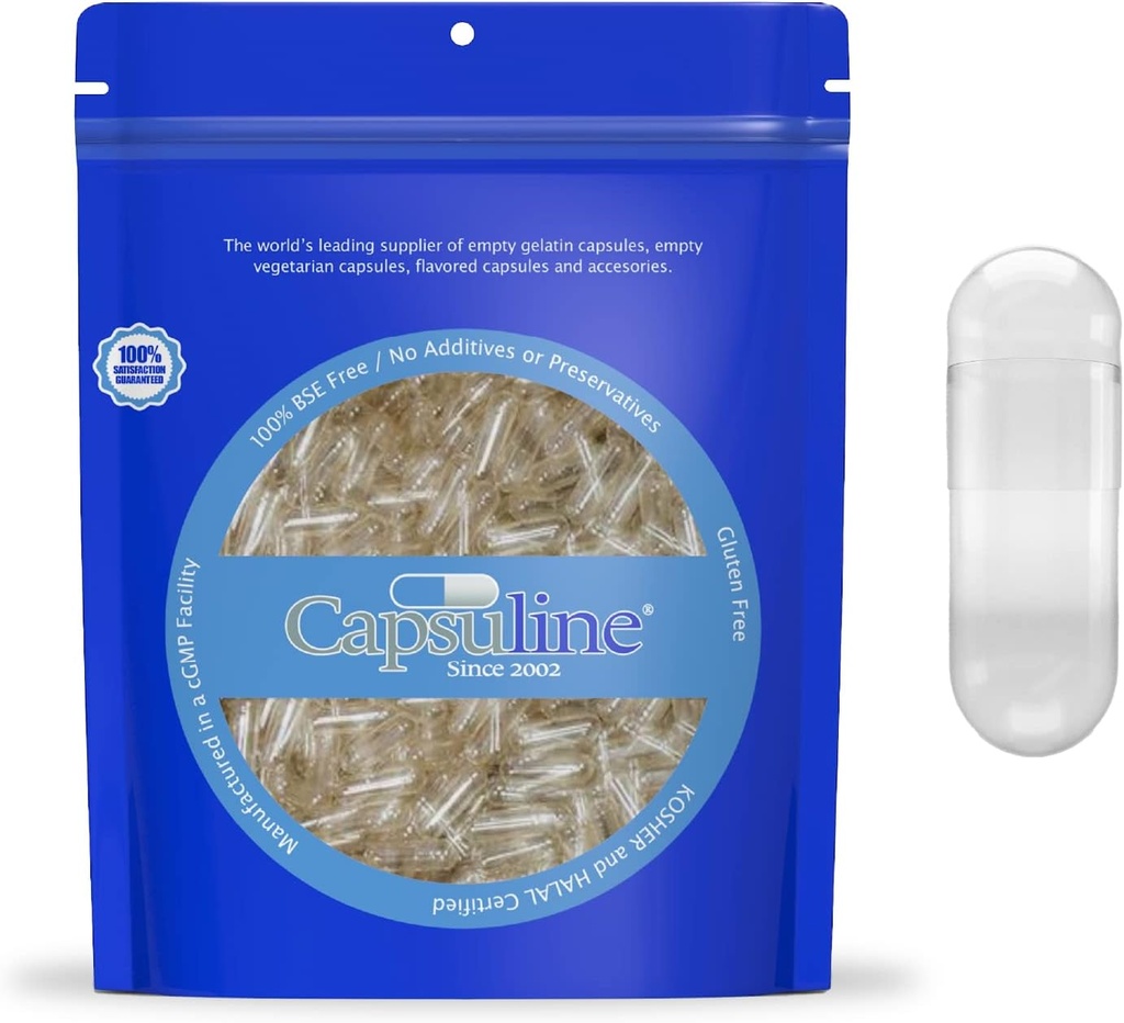 Capsuline Ukuran 000 - Hapus Capsules Vegan Kosong - 1000 Cacah - Kosong Veggie Pill Capsules - DIY Kasule Filling - Kosong - Kosher dan Halal Disertifikasi - Non-GMO Disertifikasi