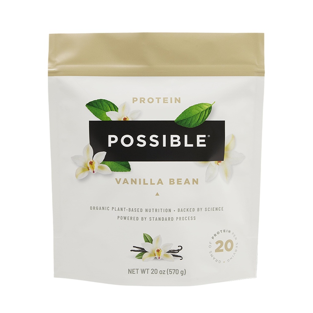 Protein Powder Vanilla Bean - 20g Vegan, Plant-Based Protein Mix - Non-GMO, None-Dairy, Gluten- Free - 3.5g BCAAs - 9 Estile Amino Accids - 15-Day Suppply - 1 Bag, 15