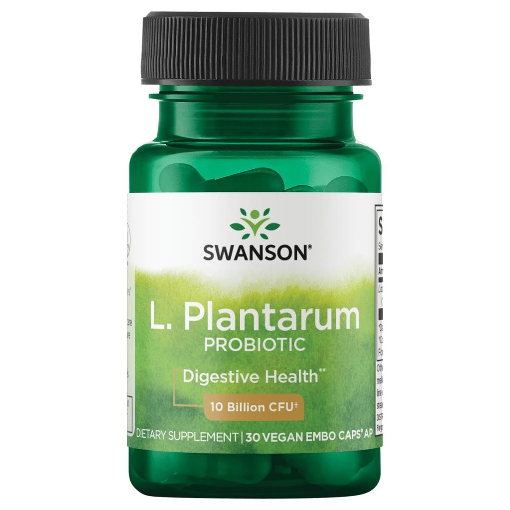 Swanson L. Plantatum - Digetical Suplemen Memproyeksikan Keseimbangan Gastrointestinal & Isi Roti - Formula Alam untuk Membantu Mengurangi Bloating - (30 Veggie Capsules)