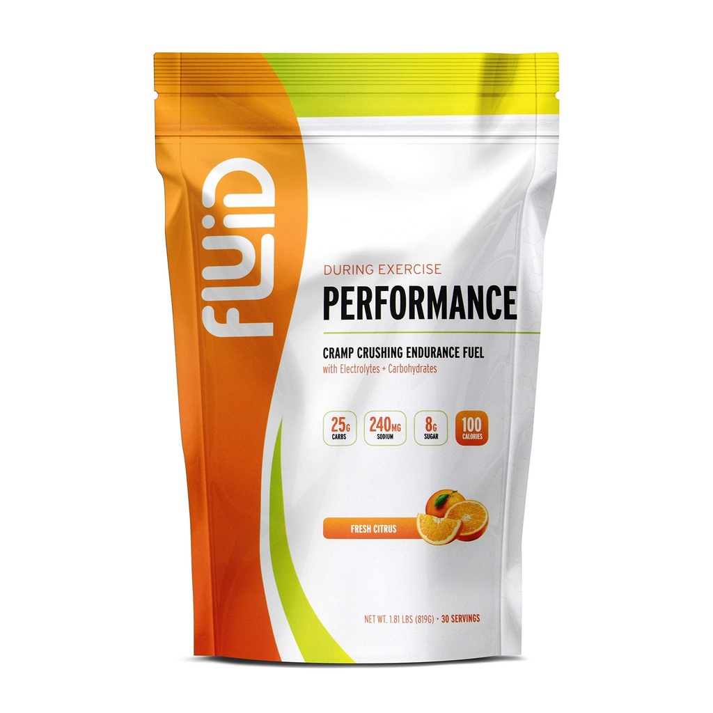 Fluid Performance - Rendah Gula Endurance Olahraga Mix dengan Elektrolit, All Natural Ingreations, Gluten- Bebas untuk Sebelumnya atau Selama Latihan (Fresh Citrus, 30 Serving)