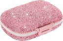 Kasus Pill Organizer Kecil Bling Pill untuk Kontainer Vitamin Kontainer Harian Holder Box Pill untuk Alat Pengantar Wanita (Pink)