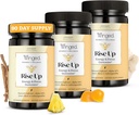 Winged Wellness Rise Up, Energy & Focus Gummies for Women - Daily Brain Boost Gummy Suplement with Natural Caffeine, Ashwagandha, B12, Nootropics Alf - GPC & Lion 's Mane - Pineapple, 180 Gummies