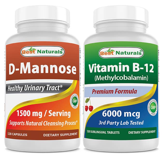 Terbaik D-Mannose 1500 mg & Vitamin B12 6000 mcg