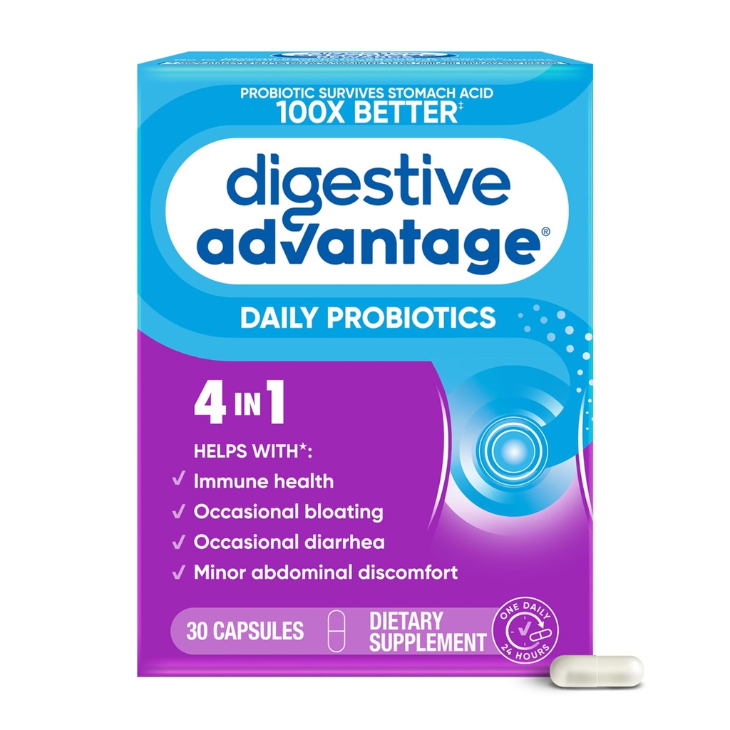 Daily Probiotic Capsule - Digetical Advices 30 Capsules, Survives 100x Better, Lessens Bloating, Calcium, Promotes Digetical Health and Gut Flora, multi