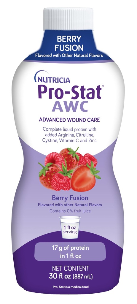 Pro- Stat Advanced Weund Care (AWC), konsentrasi Protein Liquid Food - Berry Fusion Flavor, 30 Fl Oz botol