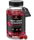 Beet Root Gummies - Super Nitric Oxide Beats Supplement - Red Beetroot Heart Chews with Grape Seed Power & B12- Pocate Flavor, 60 Chewables Beets