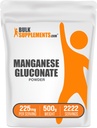 LokSuplements.com Manganese Gluconate Powder - Manganese Supplement, EsceTrace Mineral - High Absorpsi & Gluten Bebas, 225mg per Serving, 500g (1,1 lbs) (Paket 1)
