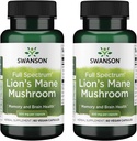 Swanson Full Spectrum Lion 's Mane Mushroom - Brain Health Suplement to Dupport Memory, Focus & Clarity * - May Also Aid Immune, Heart & Digetical Health - Free & None-GMO - 60 Capsules (2 Pack)