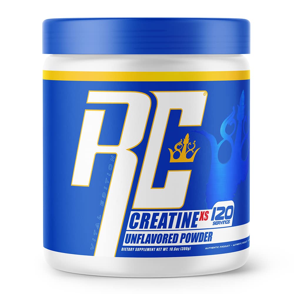 Ronnie Coleman Signature Series Creatine- XS, Creatine Monohydrate Powder, Post Workout Recovery for Muscle Building and Energy Dukung, Mass Gainer, Unflashed, 120 Servings