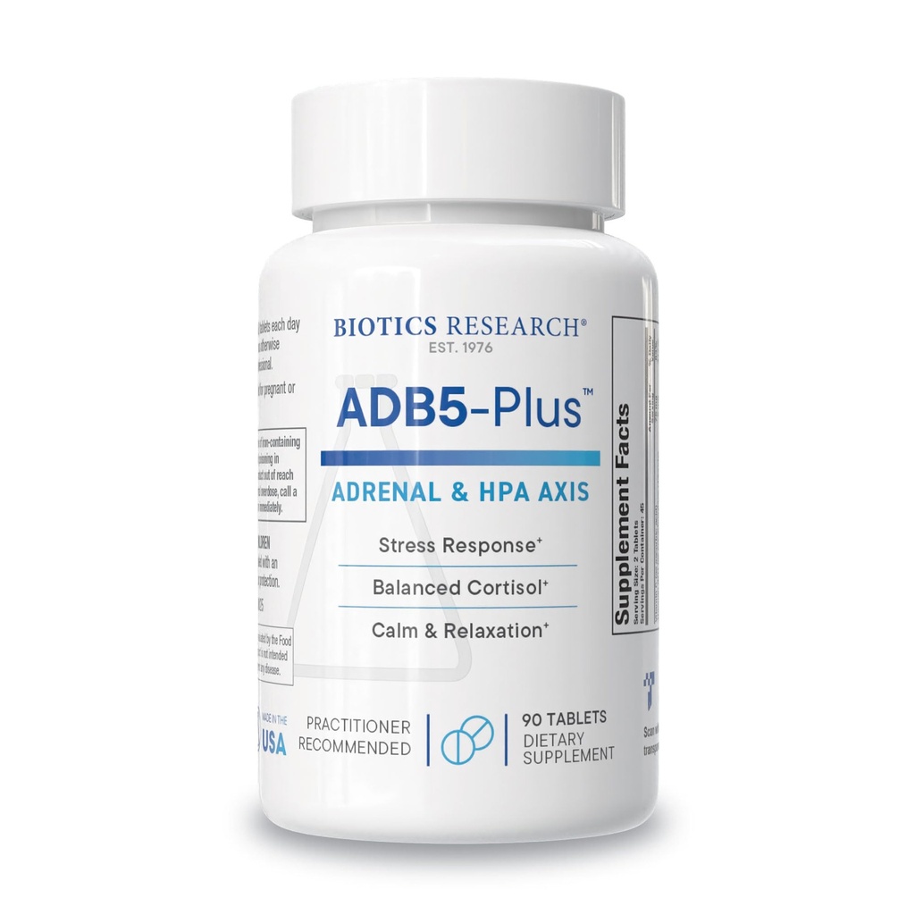 Riset Biotika ADB5-Plus Dukungan Fungsi Kanal Adrenal Sehat, Dukungan Levels Cortisol, Respon Positif kepada Stress, Energi Kesehatan Tingkat 90 Talet