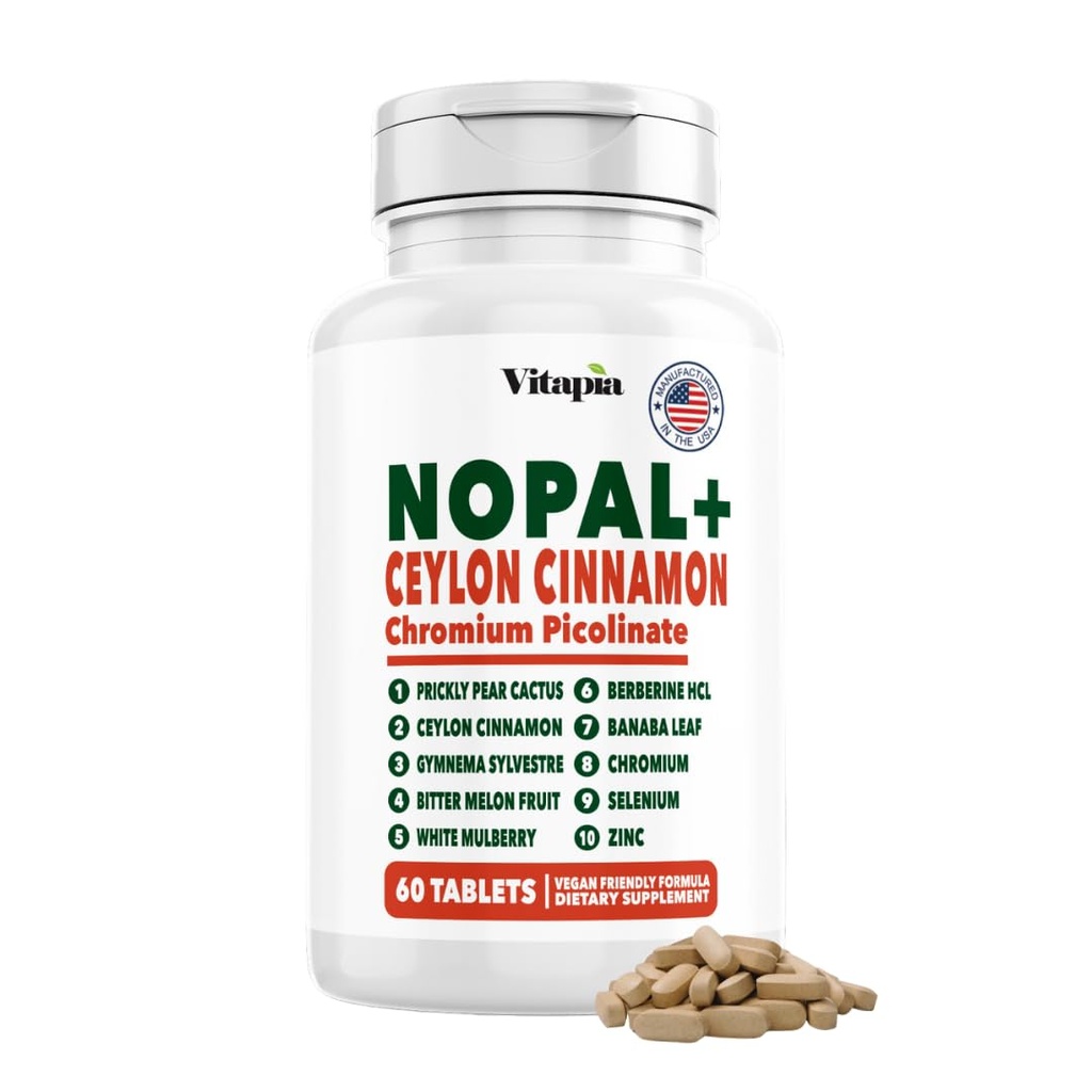 Vitapia Nopal Cactus Extract for Antioksidant, Skin, Metabolisme, Wellness, Heart Health Support - 60 Multi Capsules - Non GMO, Gluten Free Supplemen