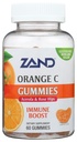 ZAND Imunity Orange Vitamin C Gummies, Wellness and Imune Dupport, Chewable Vitamin C w / Citrus Bioflavonoid, Rose HIPS dan Acerola, Vegan, Gluten Free, 60- Day Jaminan, 30 Pelayan