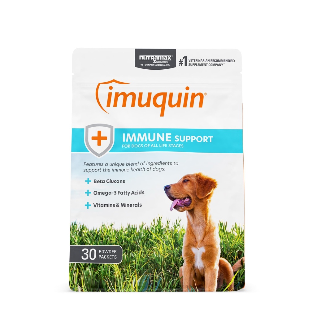 Nuttramax Laboratories Nutramax Imuquin Deplement Health Application for Dogs, with Beta Gallans, Marine Lipids, Vitamin and Minacets, 30 Paket, Updated Versi