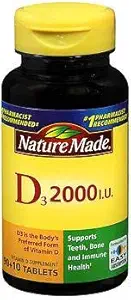 Nature Made Vitamin D3 2000 IU Tablet 100 ea (Paket 2)