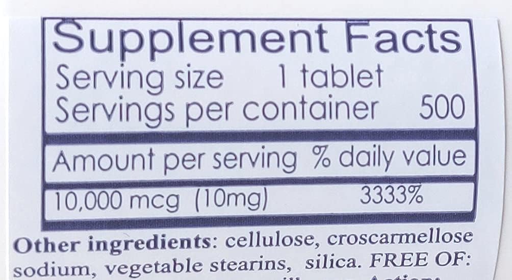 Healthycourse Biotin 10,000 mcg (500 Tablet) for Hair Growth, Skin, Strong Nails, biotin 10mg