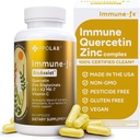 Immune- fx Advanced Cheriated Zinc Ionophore Support & Allergy Health Suplement, Quercetin 500mg, Antioksidant Vitamin C, D3, K2 MK7, Promotes DNA, Heart, Lung, Sinus Health, 60 Vegan Capsules