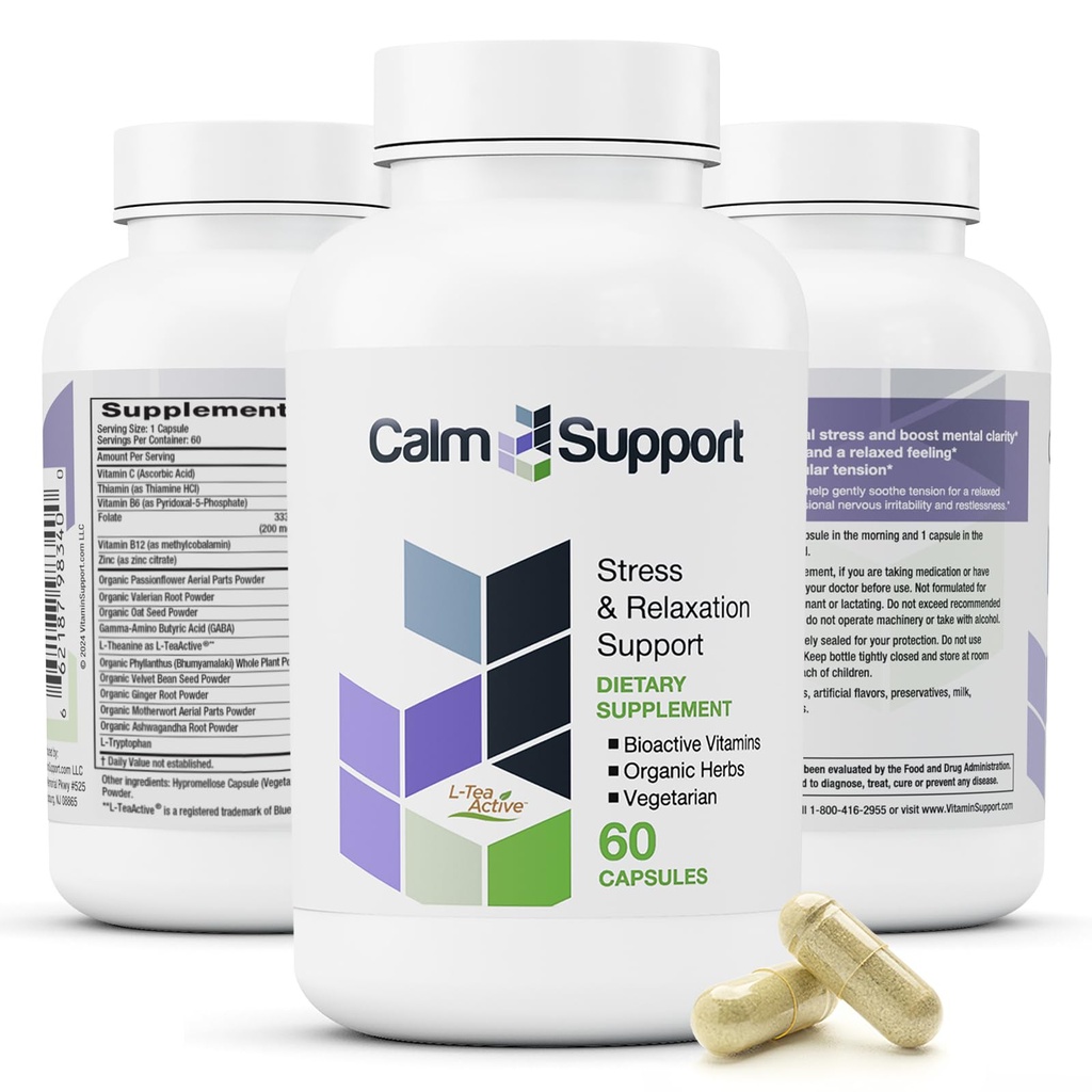 CalmDukung: Stress & Relaxation Dukung - Ashwagandha, Passion Flower, Valerian Root, Ginger, GABA, Velvet Bean, Motherwort, Oat Seed, Phyllanthus, L-Theanine, L-Tryphan, Felope, C, B1, B1, B6, B12, Zinc