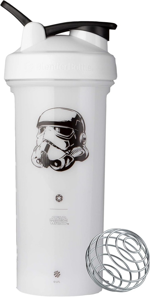 BlenderBottle Star Wars Shaker Bottle Pro Series Perfect for Protein Shakes and Pre Workout, 28- Ounce, Stormtrooper